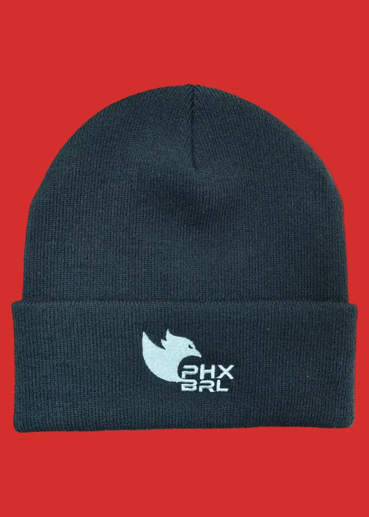 Bonnet NOX Phoenix Barbell noir avec logo brodé porté vue face